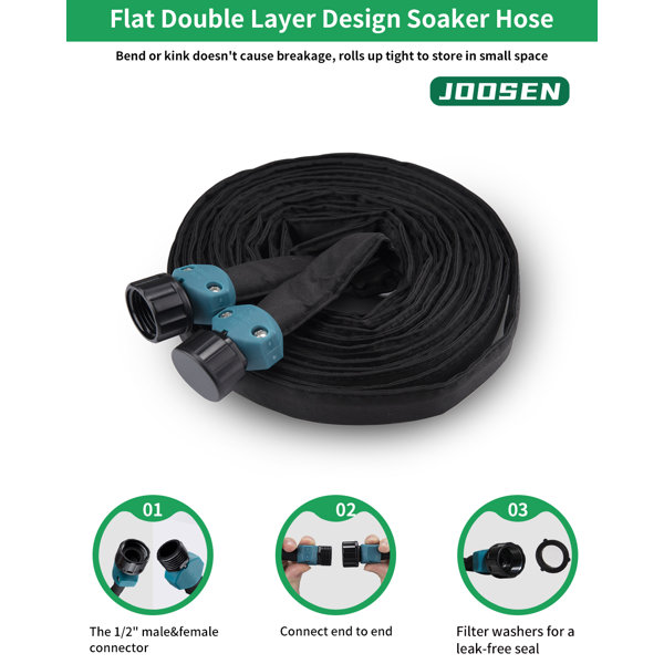 JOOSEN Double Layer Garden Soaker Hose 