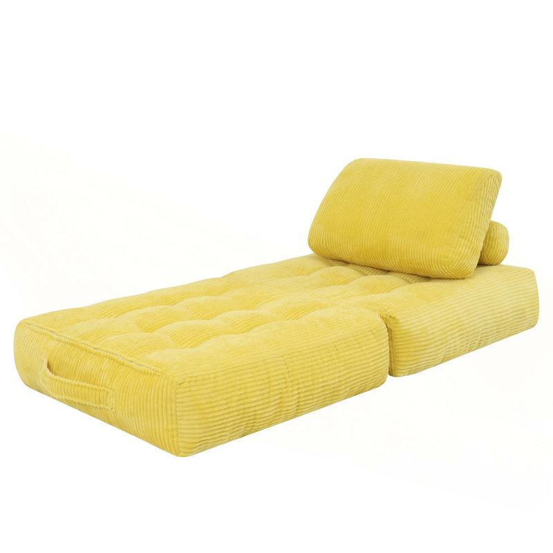Fauteuil à billes Cozy, 30"H x 31"W x 31"D, Yellow Corduroy