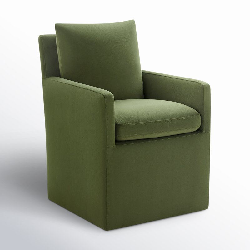 Alayaa Upholstered Armchair, Bella Forest Performance Velvet