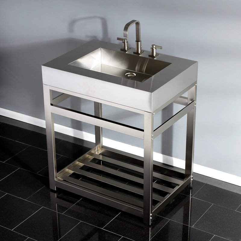Meuble-lavabo simple 31 po Fauceture, Nickel brossé