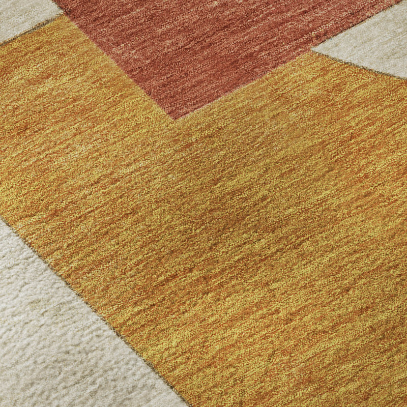 Premium Machine Washable Mehara AMF1692 Mid Century Rug, Rectangle 10' x 14'