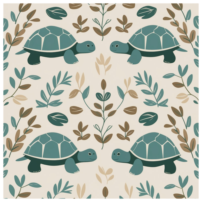 Turtles With Leaves Shower Curtains Extra Long, 70in W x 84in H