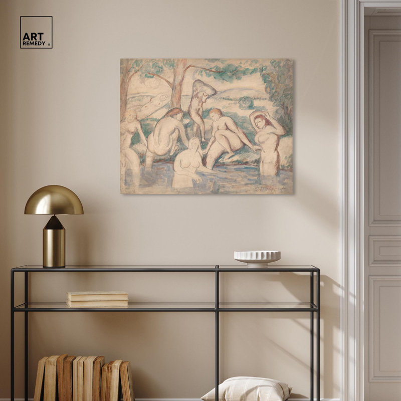 Baigneurs, c. 1905, reproduction d'art sur toile par Art Remedy, H 24 po x l 30 po, Toile tendue