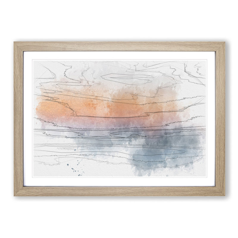 Beautiful Beach - Picture Frame Graphic Art Print, 36cm H x 48cm W x 2cm D, Oak Framed