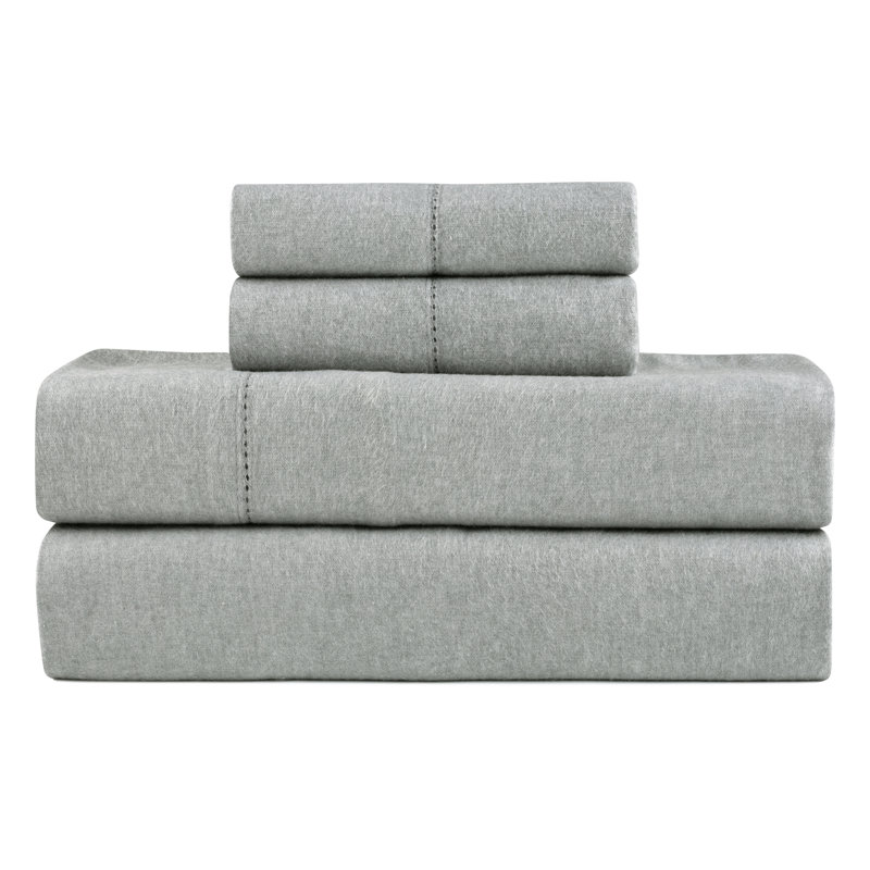 Ensemble de literie 4 pièces Pointehaven, gris, Ensemble de draps pour très grand lit avec 2 taie