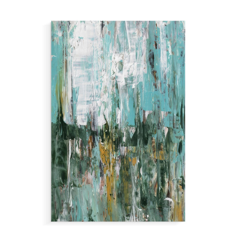 «Abstract Turquoise Forest I», impression sur toile seulement - non encadrée, H 12 po x l 8 po