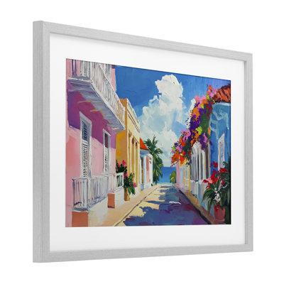 «Coastal Colors Town Architecture», reproduction encadrée sous verre, conception de Franklyn Gregory