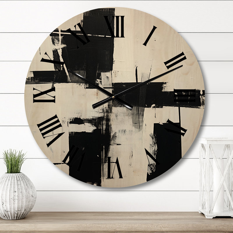 Horloge murale en bois massif Aneira, Petit