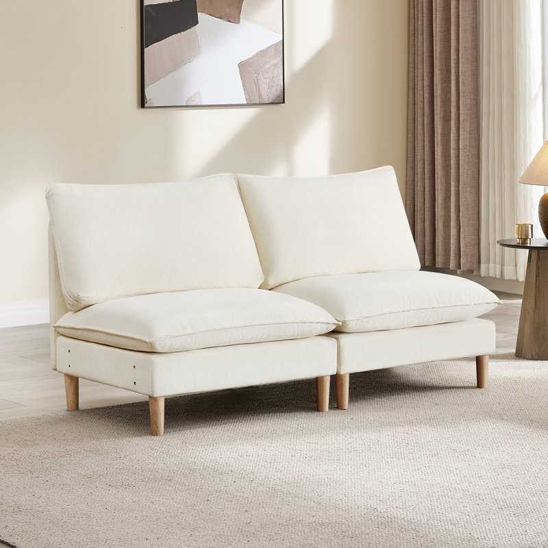 Canapé modulaire rembourré sans accoudoirs Choquette, Crème