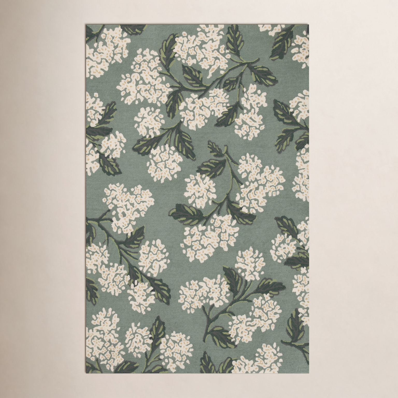Rifle Paper Co. x Loloi Sage Hand-Woven Wool Rug, Rectangle 5' x 7'6"