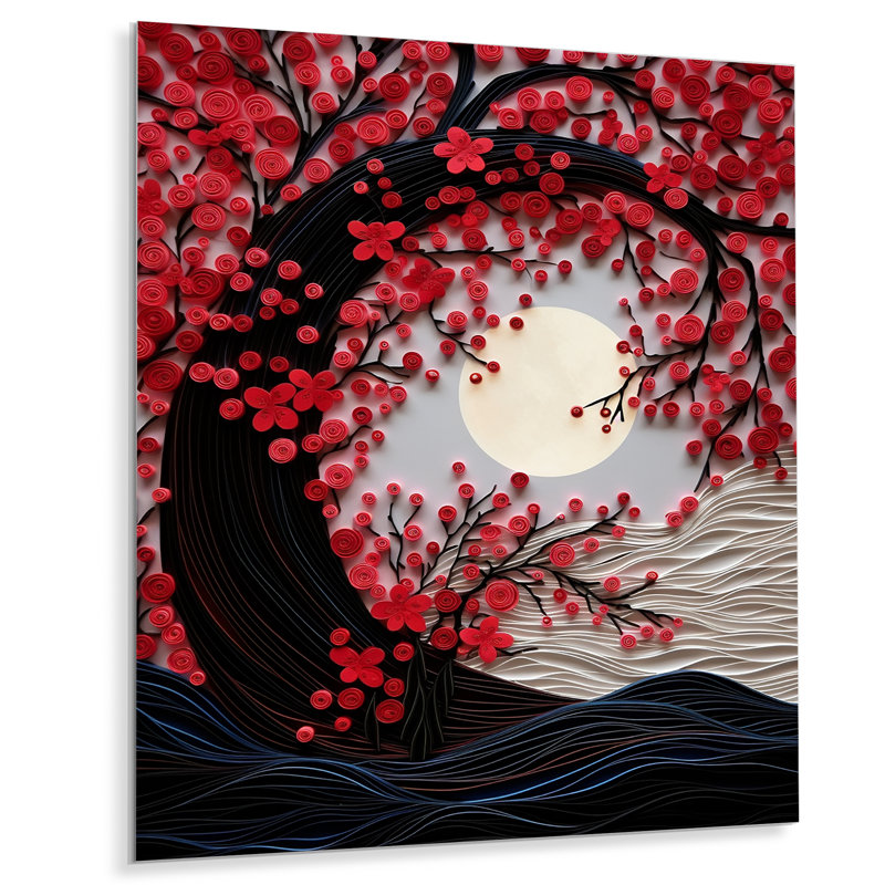 " Red Moon Ruby Radiance I ", 20" H x 12" W x 1" D