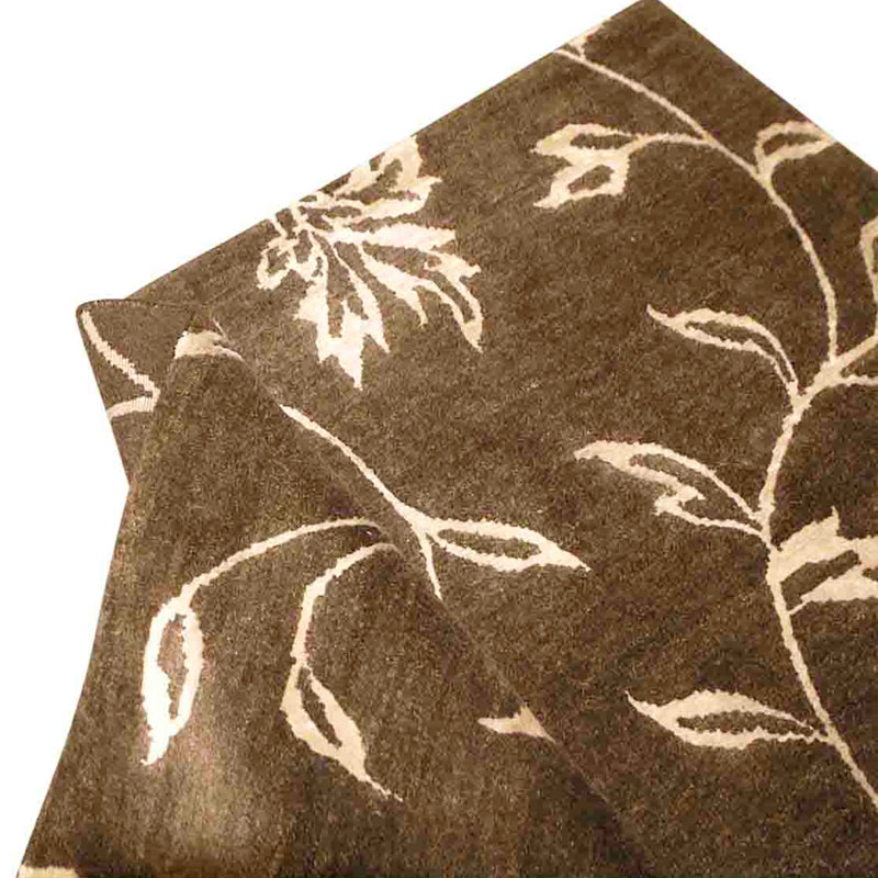Hand Knotted Area Rug in Brown/Golden Brown