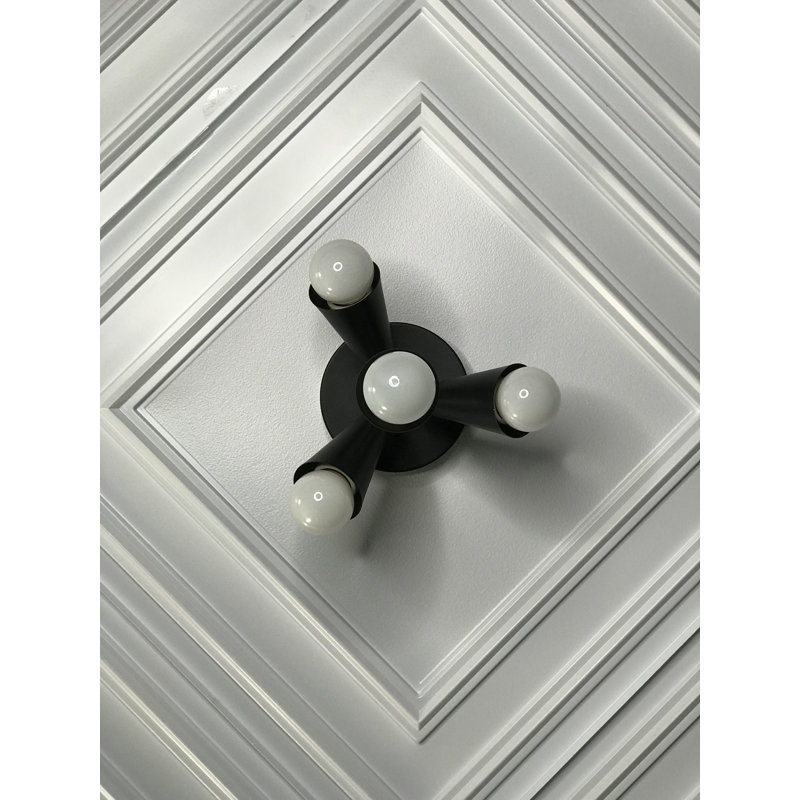 Nika Semi Flush Mount, Matte Black