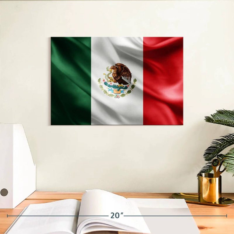 Borges Silk Mexican Flag, 8" H x 12" W