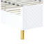 Grand lit, finition ultrabrillante, motif ondulé, pieds en métal, aucun sommier nécessaire, structure entièrement en kd, capacité de poids de 660 lb, limite