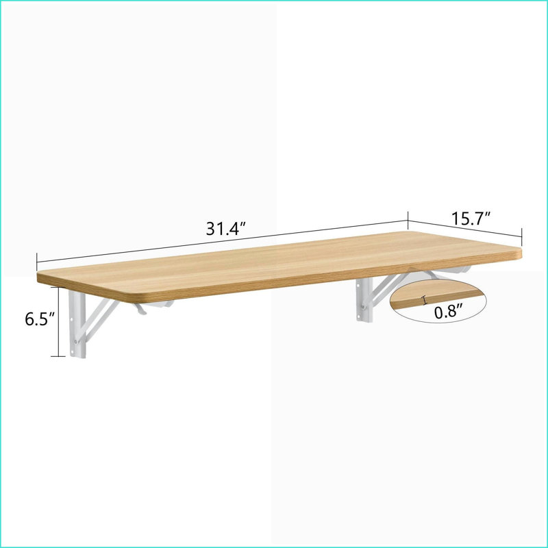 Table pliante murale en acier de calibre 14 peu encombrante pour la salle de lavage, le garage et le bureau personnel