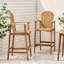Tabourets de bar d'extérieur en bois d'acacia Adirondack, ensemble de 2, teint naturel