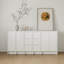 Combinaison d'armoire de rangement autoportante 72 po, portes et tiroirs à fermeture en douceur, blanc brillant, contreplaqué, emballage KD (convient pour la salle de bain, la cuisine, la salle d'étude, la chambre à coucher, etc.)