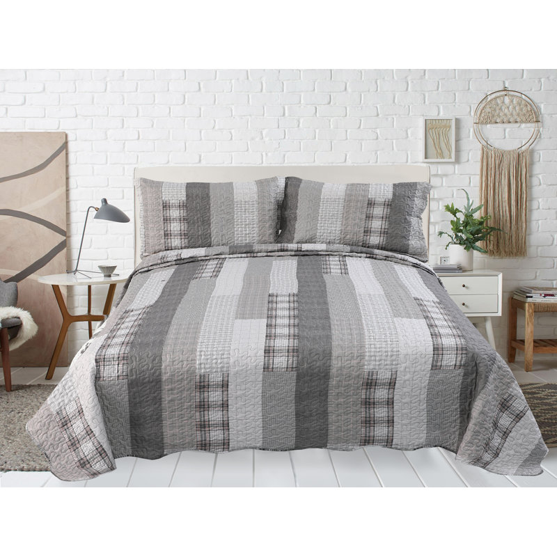 Ensemble de courtepointe 2 pièces Marina Soft Home Marina de Pinsonic Bedding, Couette simple + 1 taie décorative