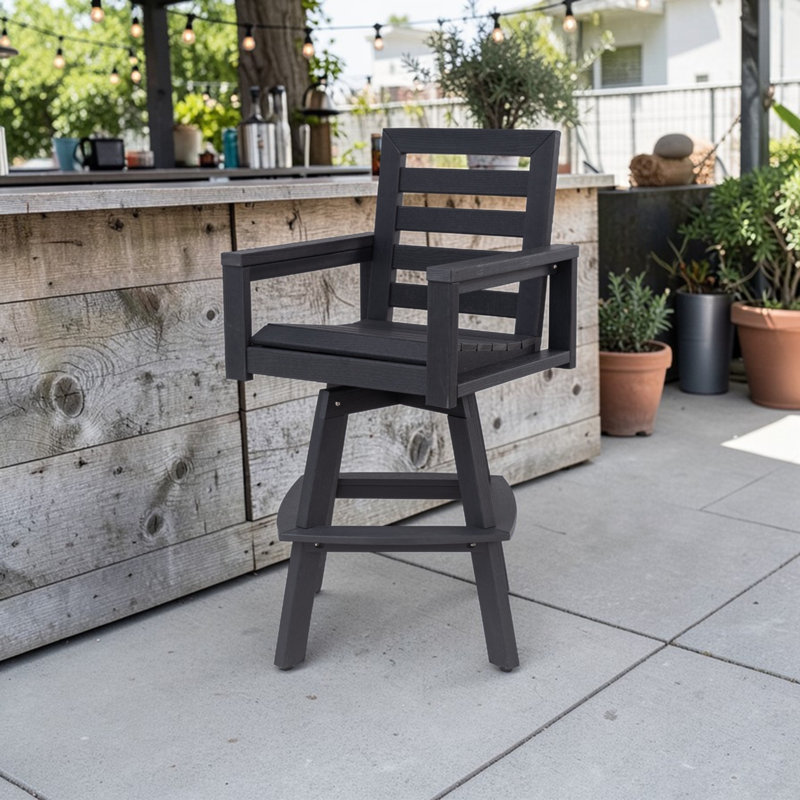 Tabourets de bar rotatifs haut de gamme Adirondack, Noir carbone