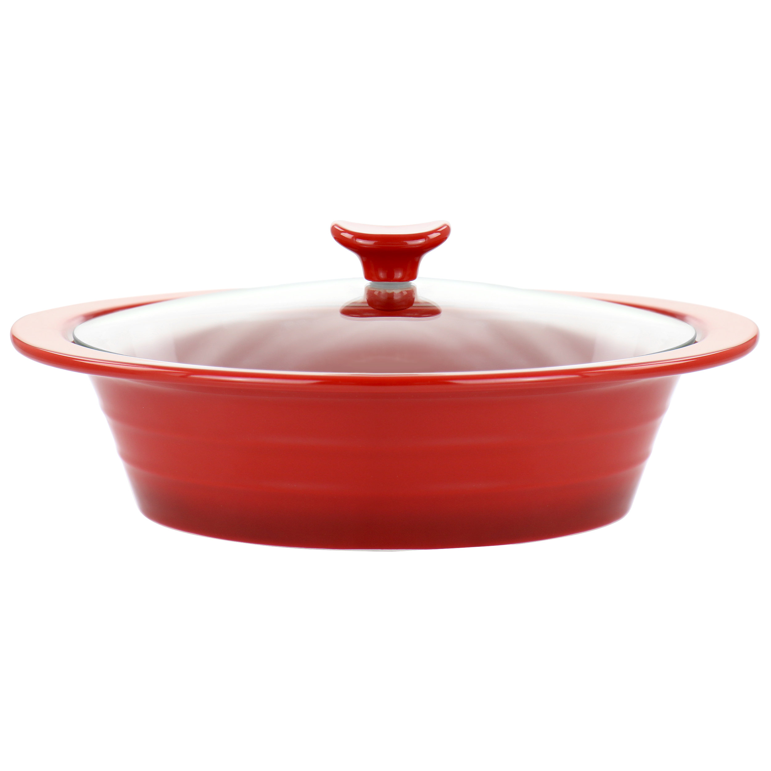 Crock-pot Artistan 2.3 Quart Round Stoneware Casserole with Lid in Red