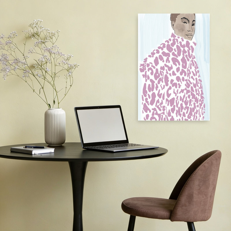 Impression d'art léopard rose, abstrait, moderne et élégant, 24" H x 16" W