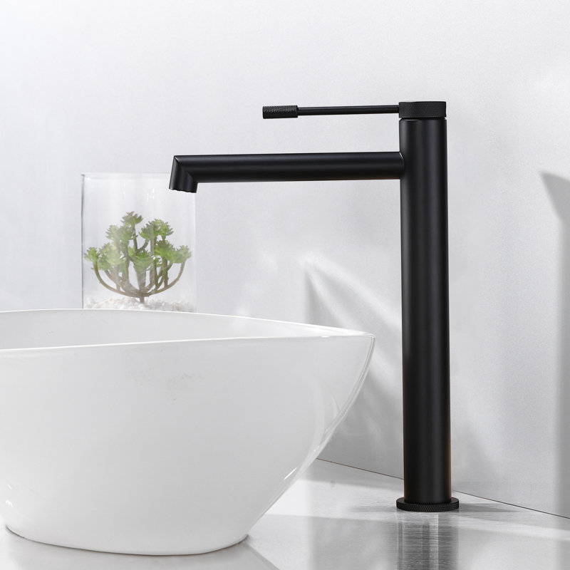 Deck Mounted Single Hole Single Handle Bathroom Sink Faucet With Optional Drain Assembly, Matte Black
