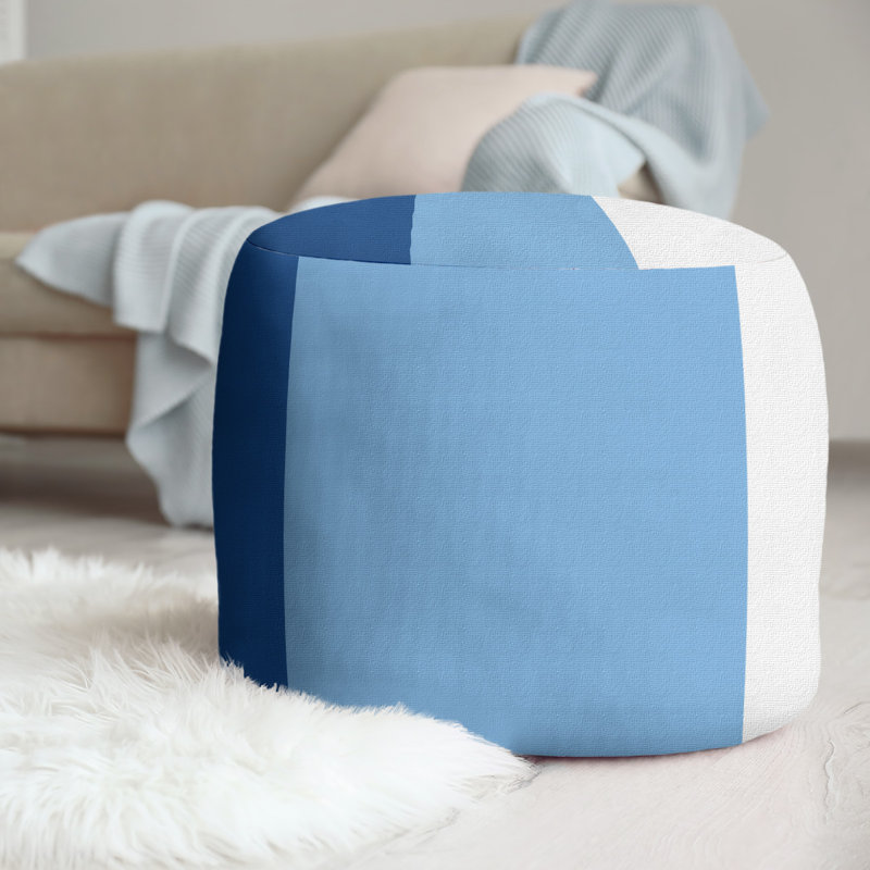 repose-pieds rond 20,5", Bleu royal / bleu / blanc