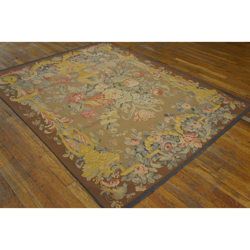 Antique Tapestry French Flat Weave Rug