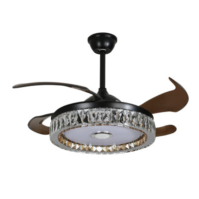 42 Inch Ceiling Fan Light with Remote Control, Bluetooth, 7 Color Changing LED, 6 Speeds, Timer