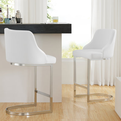Danual Upholstered Counter Stool with Metal Frame