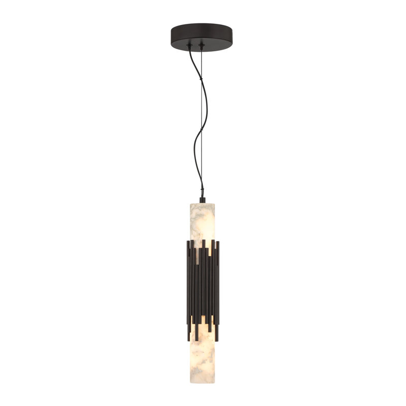 Venna, Pendant , 17", Urban Bronze, Alabaster, Urban Bronze