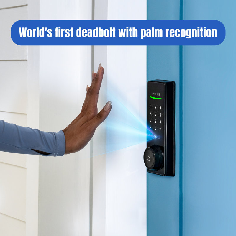 Serrure à pêne dormant Philips avec fonction Wi-Fi verrouillable, Noir mat