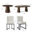 Ensemble de salle à manger extensible de 47 à 83 po avec chaises rembourrées pour 4 à 8 personnes-132434501-132434505