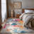 Multicolor Abstract Splash 5' x 7' Rug for Office Hallway