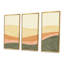 «Minimalistic Retro Landscape II», reproduction de cadre flottant sur toile 3 pièces-893776722-893776723