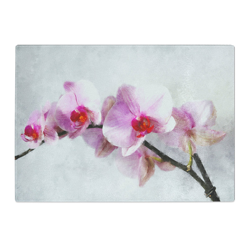 Orchid Flowers Vol.5 Painting Chopping Board, 0.4cm H x 20cm W x 28.5cm L