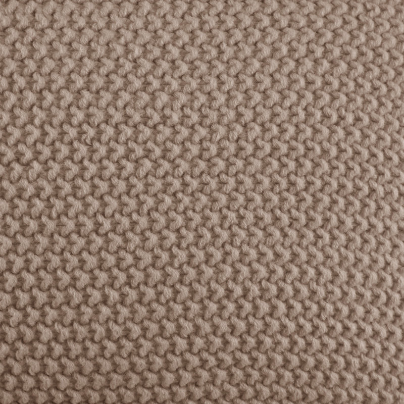 Brown Knit Polyester Euro Pillow Cover with Hidden Zipper