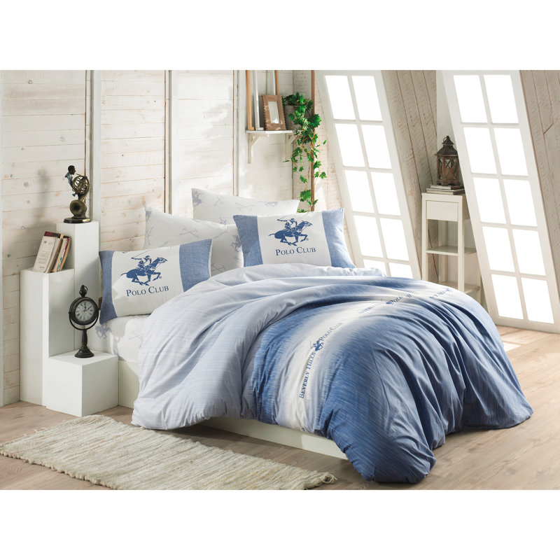 Gunderson Cotton No Pattern Duvet Cover Set with Pillowcases, 155 x 200 cm - 2 Pillowcases (80 x 80 cm)