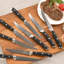 Ensemble de 8 couteaux à steak Damascus VG10, couteaux à steak dentelés en acier 5 pouces - poignées en ABS à triple rivet avec étui en bois