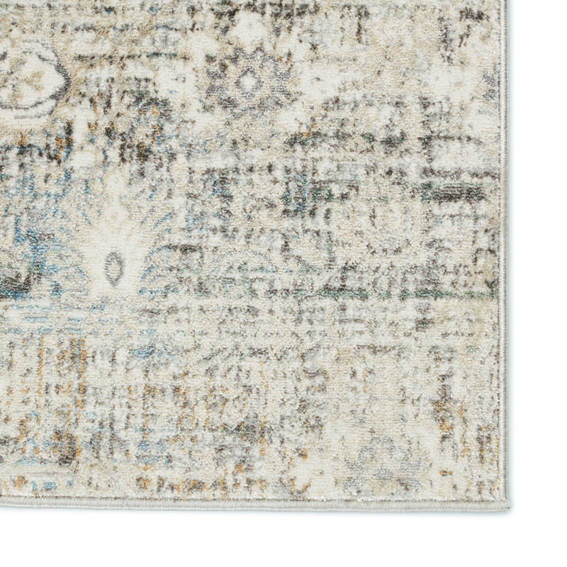 Tapis gris / bleu clair / ivoire Youngblood, Rectangle 9 pi 3 po x 12 pi