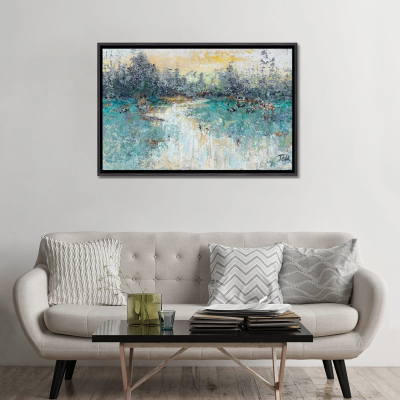 «Wild Fields» par Patricia Pinto - reproduction d'art sur toile, H 48 po x l 32 po x P 1,5 po, Toile avec cadre noir patiné