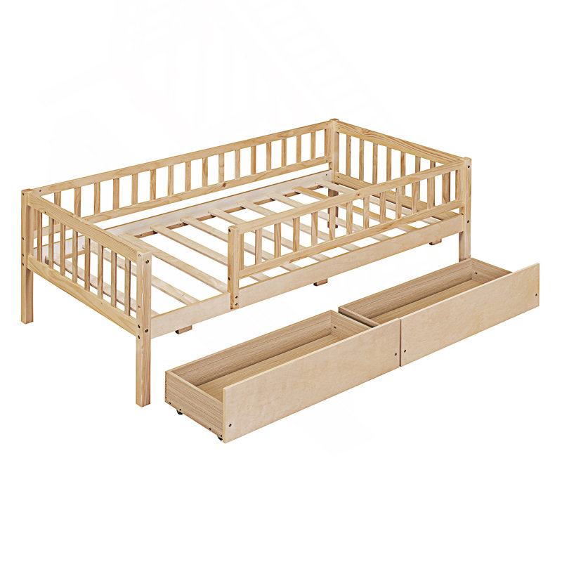 Twin Size Daybed With Two Drawers, Day Bed, Natural