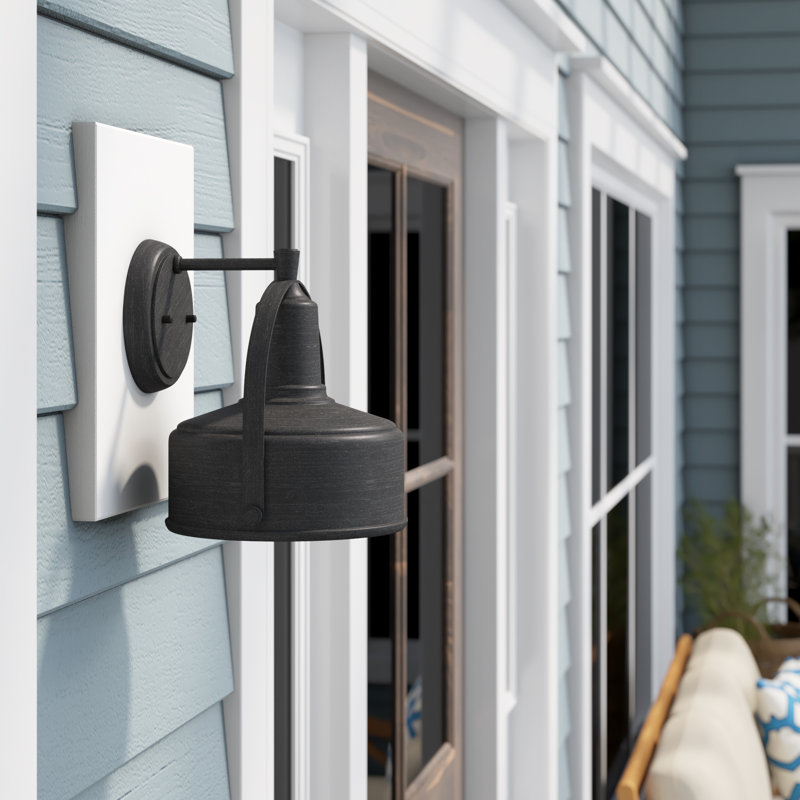 Luminaire de grange d'extérieur Velner, H 9,75 po x l 11 po x P 11,25 po, Étain patiné