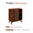 31.5" Wood Mid Century Modern Rattan Sideboard With Adjustable Shelf