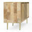 Buffet Mid-Century contemporain à 3 portes avec incrustation géométrique en laiton Jager