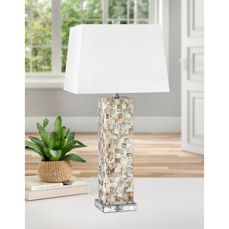 Lampe de table en nacre 31 po Perla