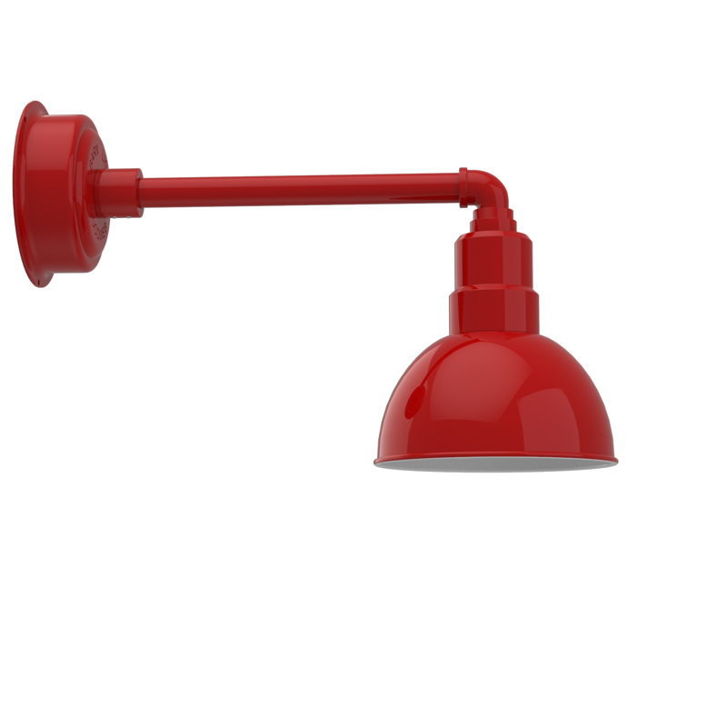 Luminaire de grange d’extérieur, Rouge cerise, H 11,62 po x l 8 po x P 21,5 po