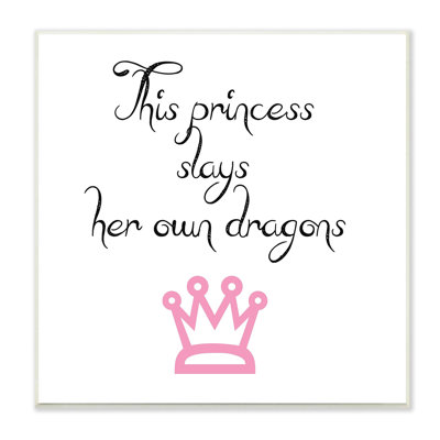 Motivation, princesse, citation, fille, puissance, couronne rose, art mural par J. Weiss
