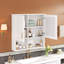 Armoire de salle de bain 2 en 1 avec tablettes réglables et portes à fermeture douce, miroir haute définition pour meuble-lavabo moderne-1347055969